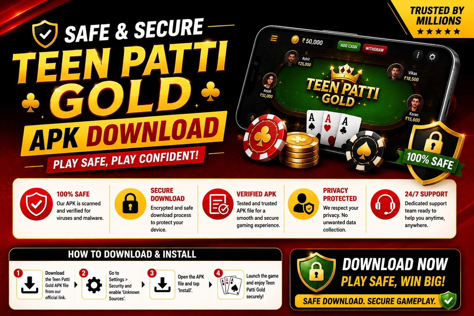 Safe and Secure Teen Patti Gold APK Download