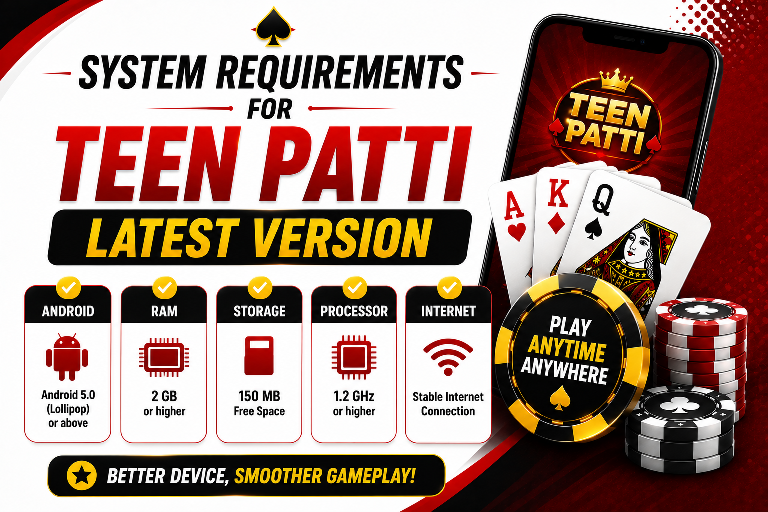 System Requirements for Teen Patti Latest Version